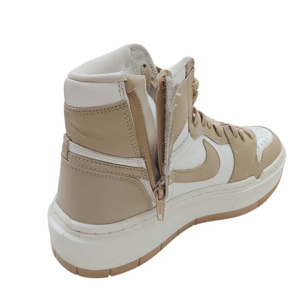 Nike Air Jordan 1 Elevate High White Tan Womens 10 Platform Side Zip Comfortable - Picture 8 of 12